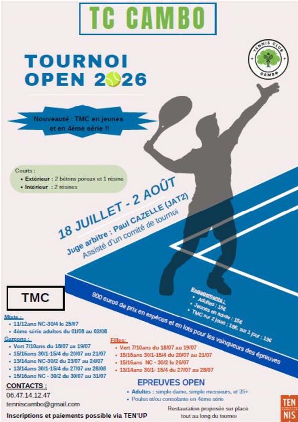 TC Cambo - Tournoi de Tennis Open 2026